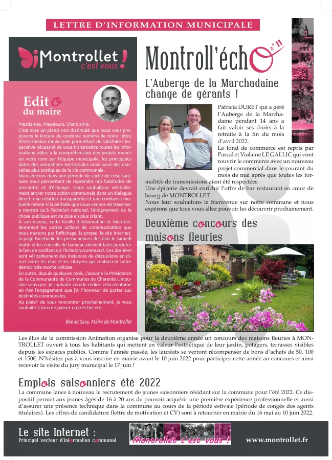 Couverture — Montroll’Écho n° 11