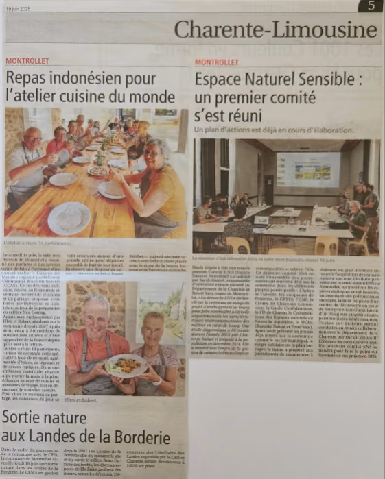 Coupure de L’Avenir Le Confolentais du 19 juin 2025 : « Repas indonésien pour l’atelier cuisine du monde »