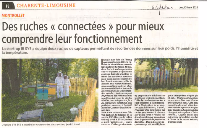 Coupure de L’Avenir Le Confolentais du 28 mai 2026 : « Des ruches « connectées » pour mieux comprendre leur fonctionnement »