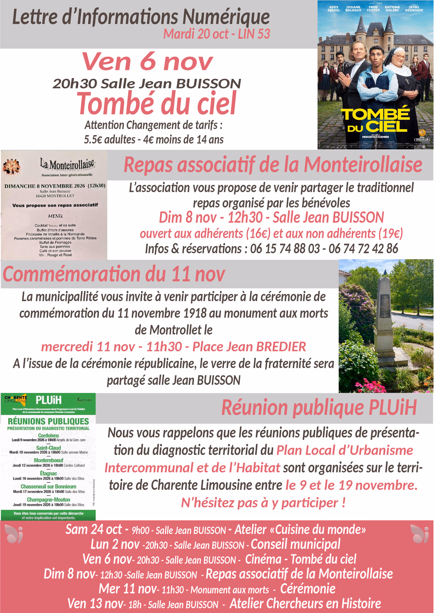 Lettre d’informations numérique n° 53 du mardi 20 octobre 2026