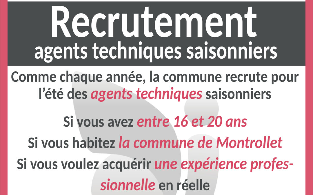 Recrutement – Agents techniques saisonniers