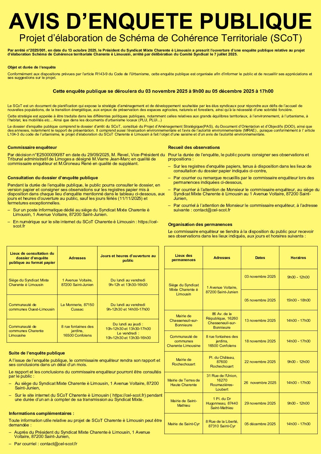 Enquête publique du SCoT